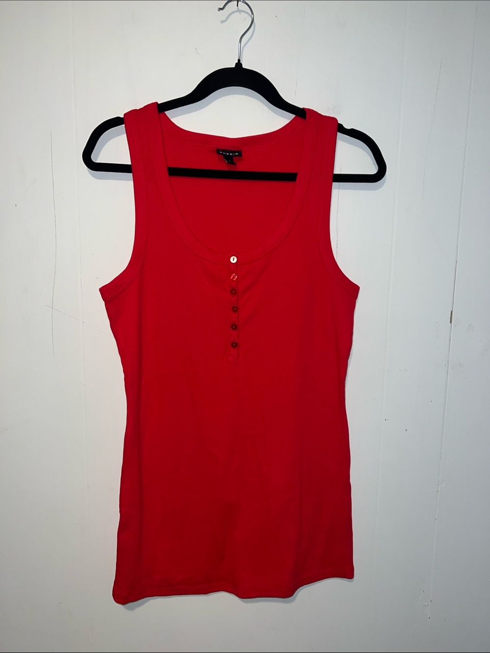 Torrid Red Sleeveless Henley Tank Top Size 0 (L) 0907263
